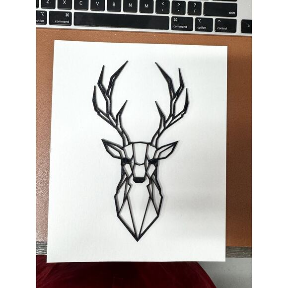 Modern 3D Printed Geometric Deer Head Wall Art Minimalist Faux Taxidermy Decor - Picture 5 of 5